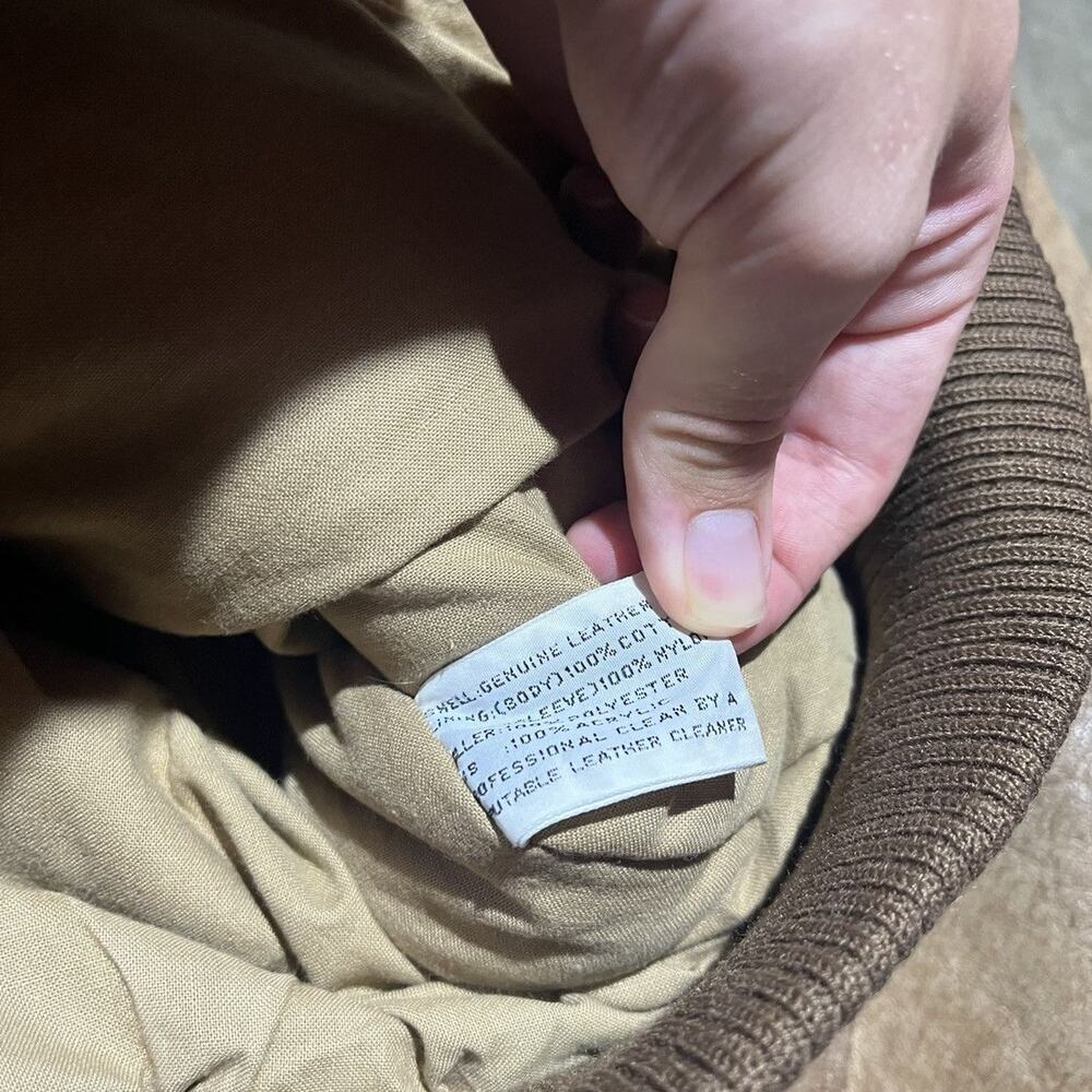 Vintage 80s Brown Military Bomber Boxy Style Grunge Jacket - Picture 5 of 5